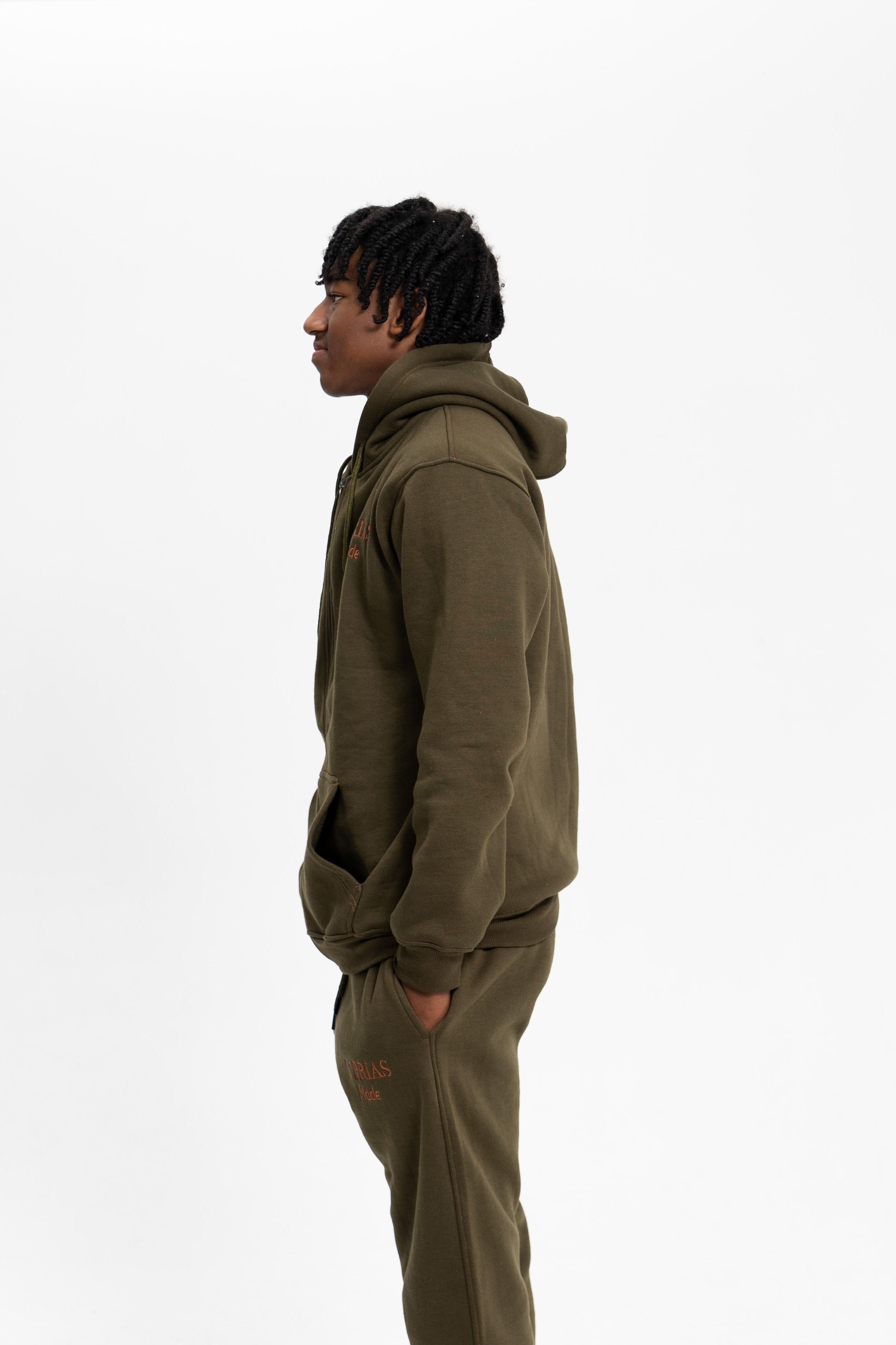 Olive green sweat online suit